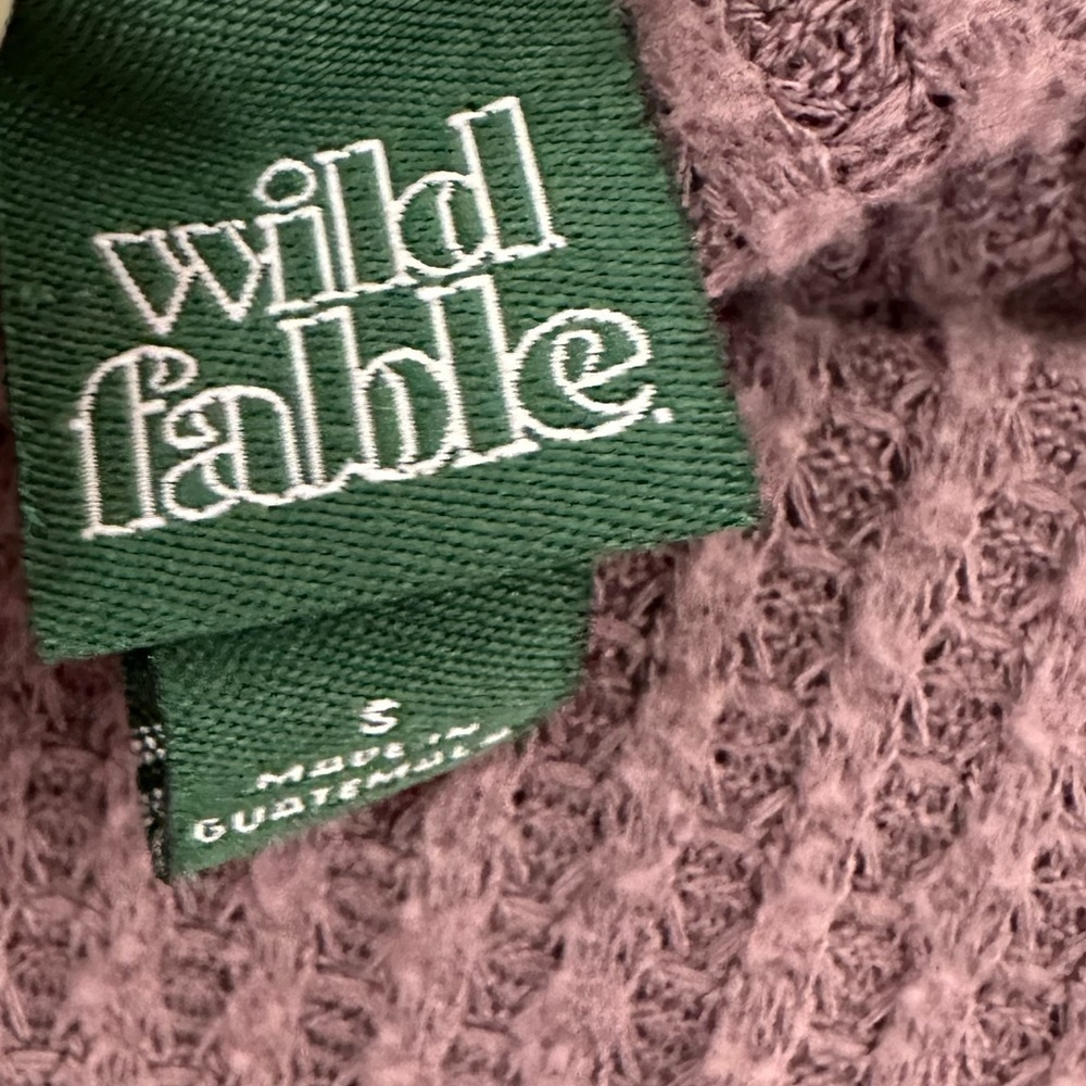 Wild Fable Purple Cropped Waffle Knit Turtleneck Sweater - Picture 3 of 3